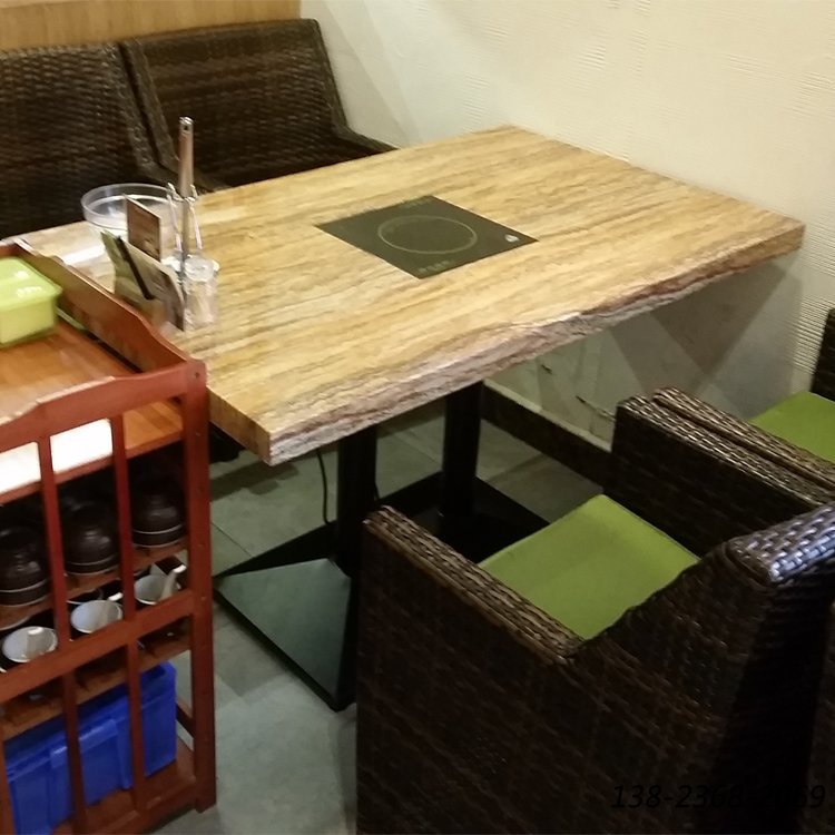 大理石火鍋桌，原味主張火鍋桌，定制火鍋餐桌